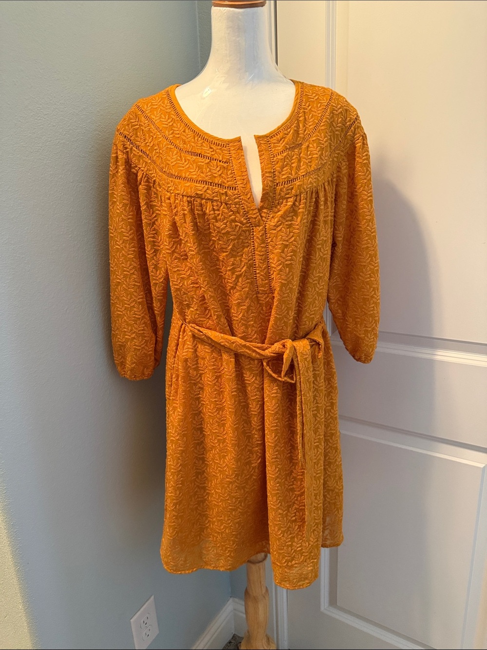 Daniel Rainn Anthropologie Tunic Dress in Honey Mustard